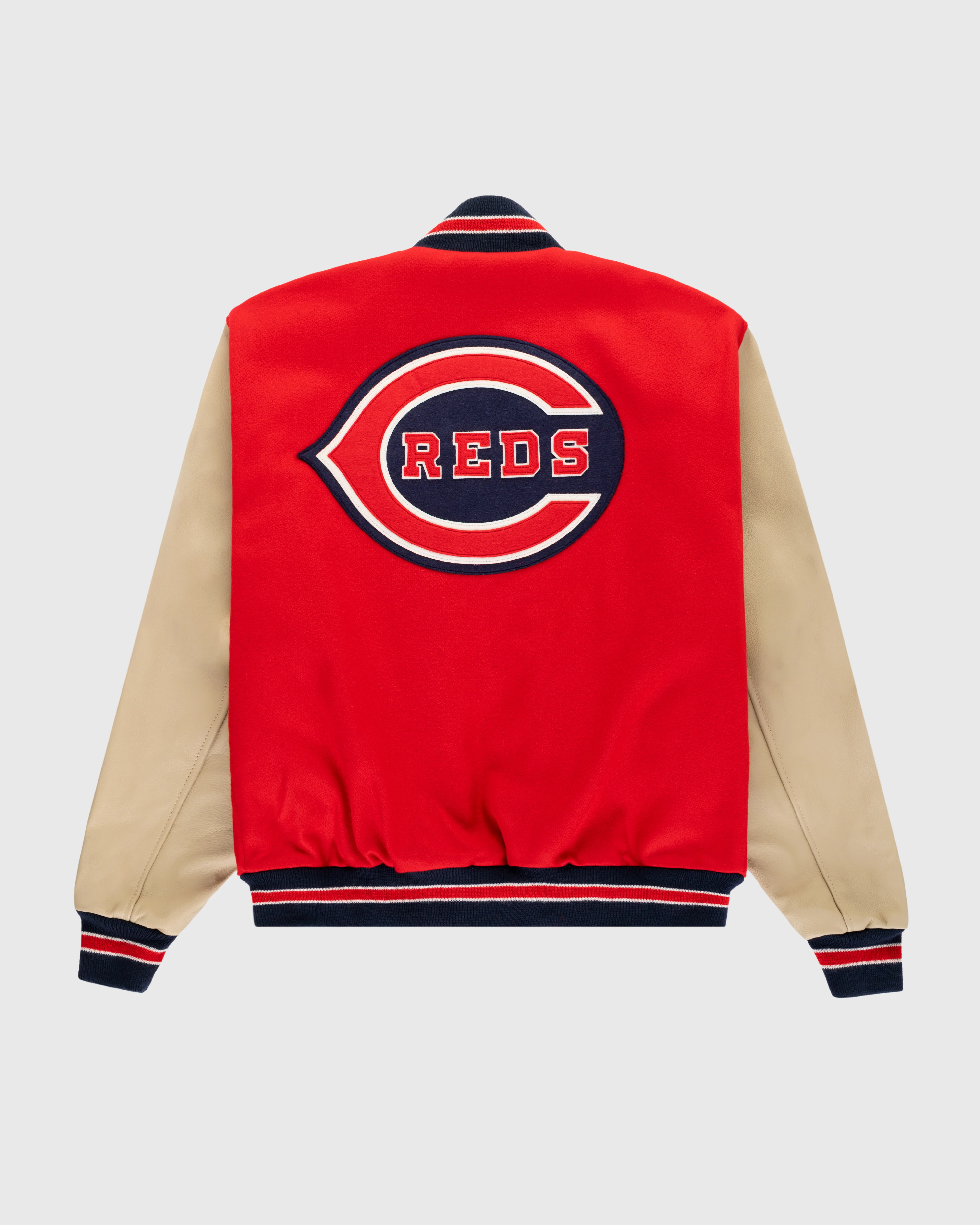 Cincinnati Reds 1940 Authentic Wool & Leather Jacket - Image 2