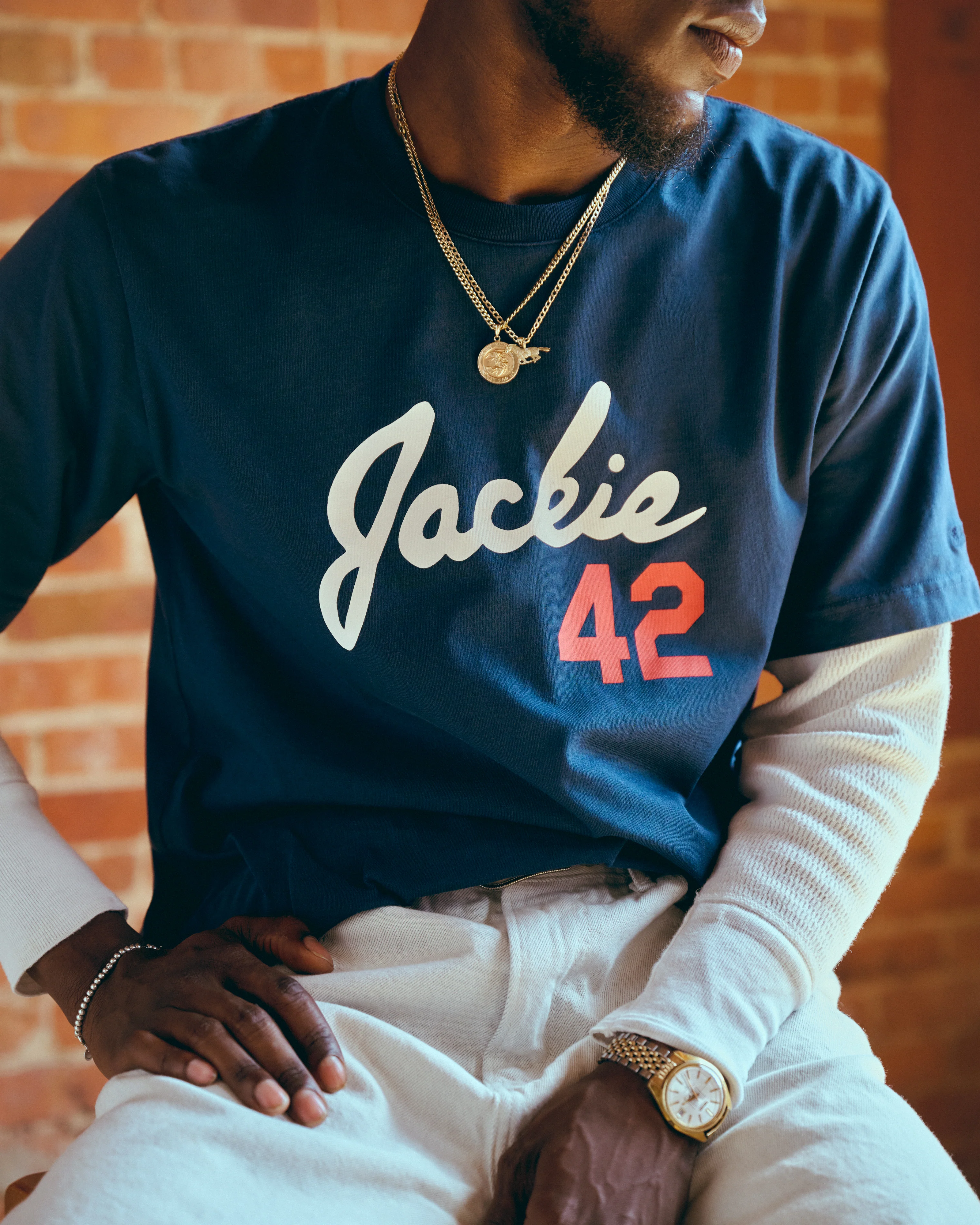 Jackie Robinson Script '42' Short Sleeve Tee - Image 3