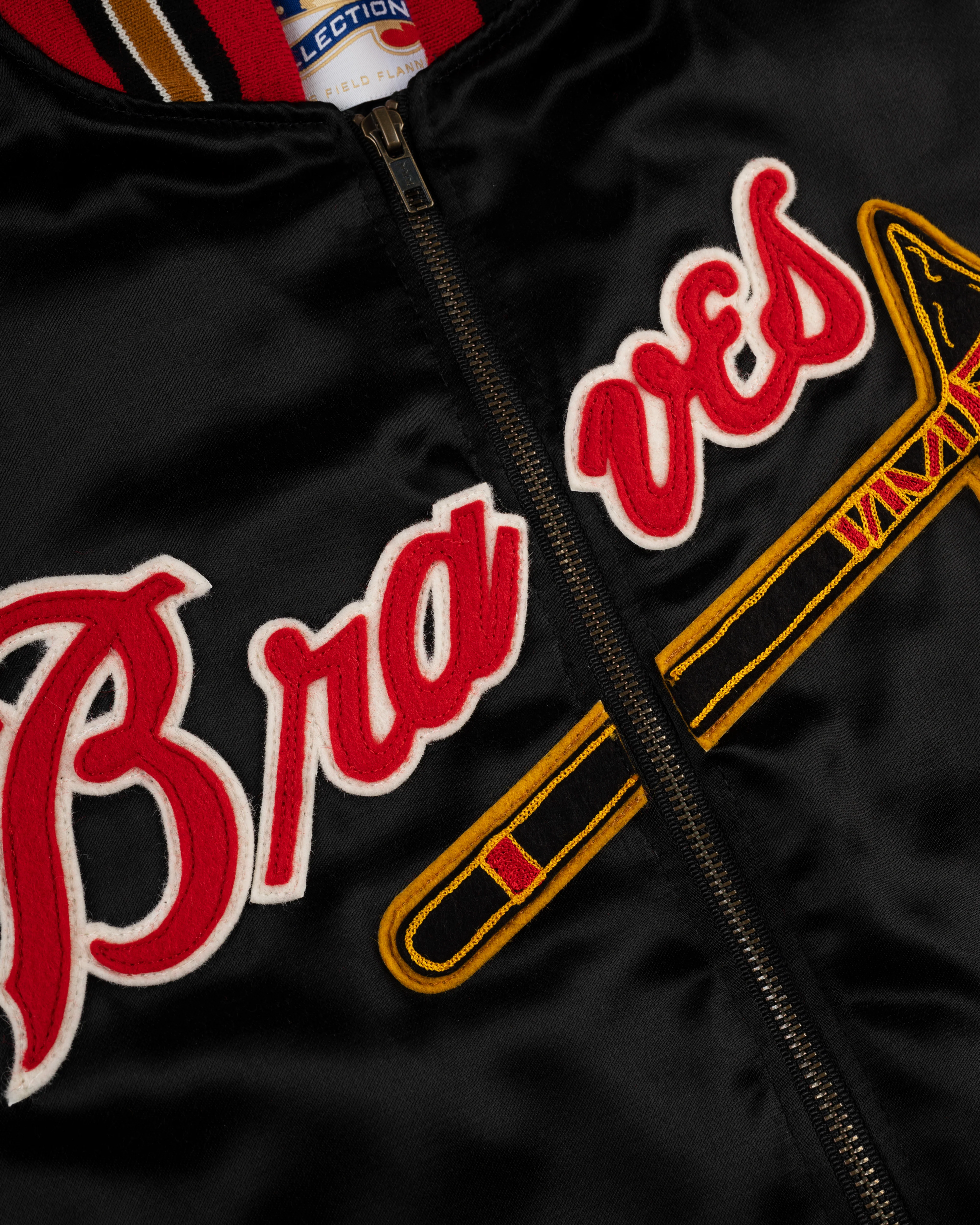 Milwaukee Braves 1957 Authentic All Satin Varsity Jacket - Image 3
