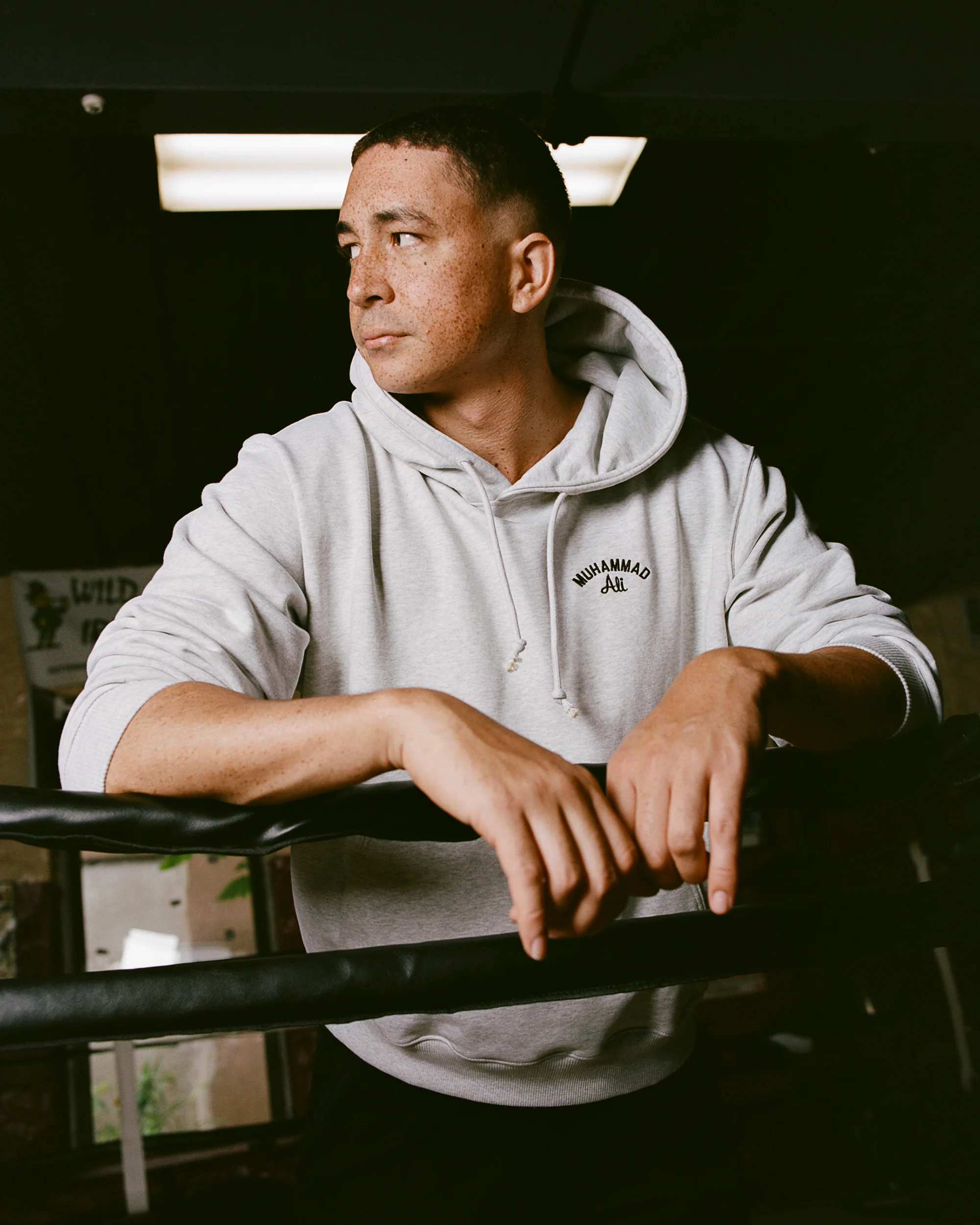 Muhammad Ali Chest Embroidered Heavyweight Cotton Terry Pullover Hoodie - Image 4