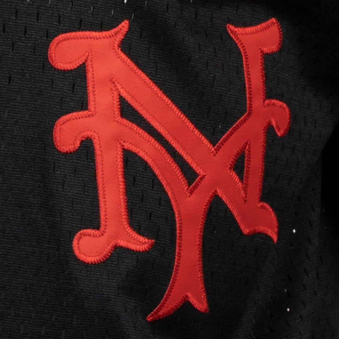 Negro League Allover Vintage Inspired NL Replica V-Neck Mesh Jersey - Black - Image 2