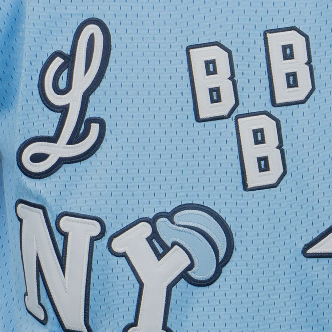 Negro League Allover Vintage Inspired NL Replica V-Neck Mesh Jersey - Light Blue - Image 6