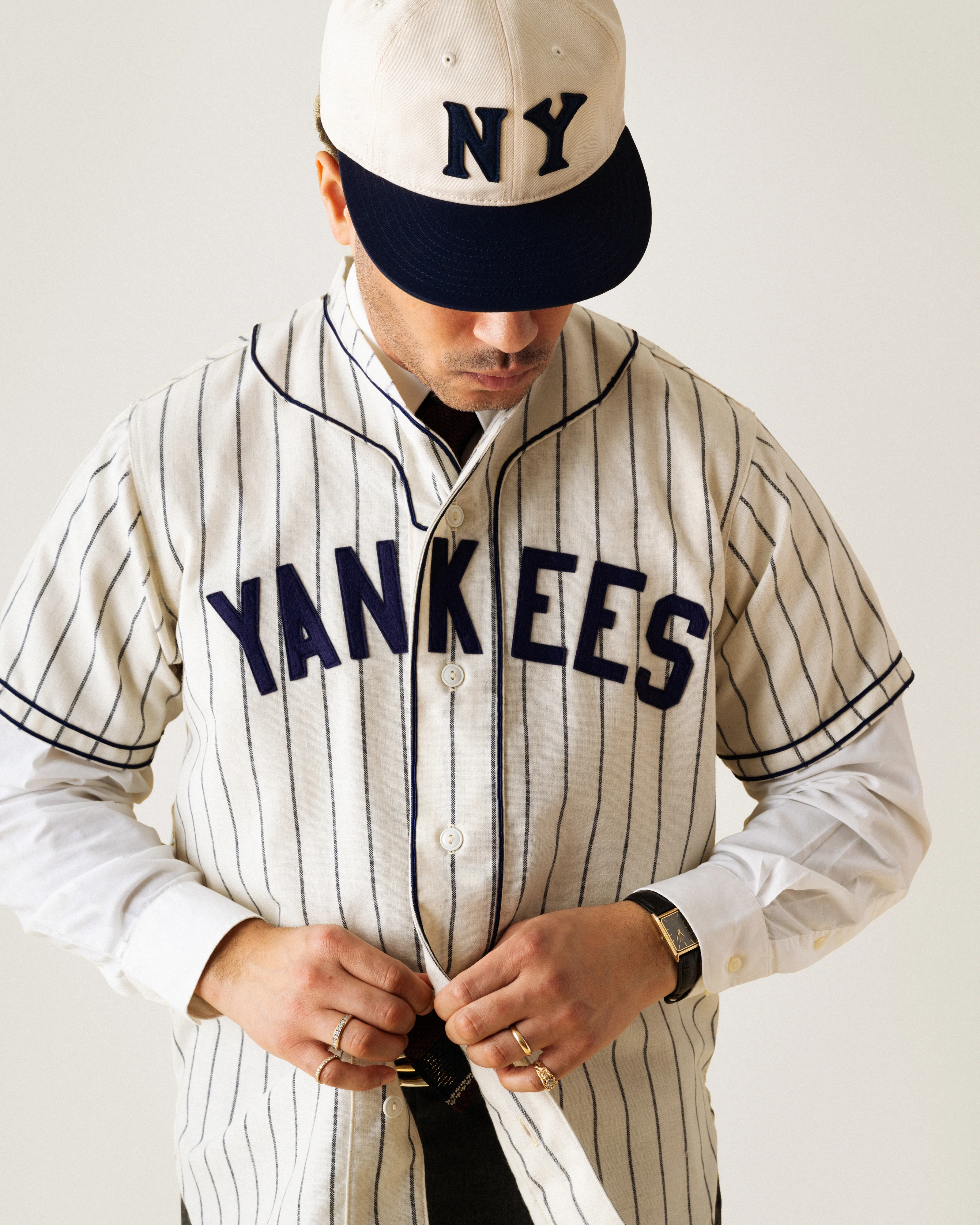 New York Black Yankees 1935 Authentic Wool Home Baseball Jersey - Image 3