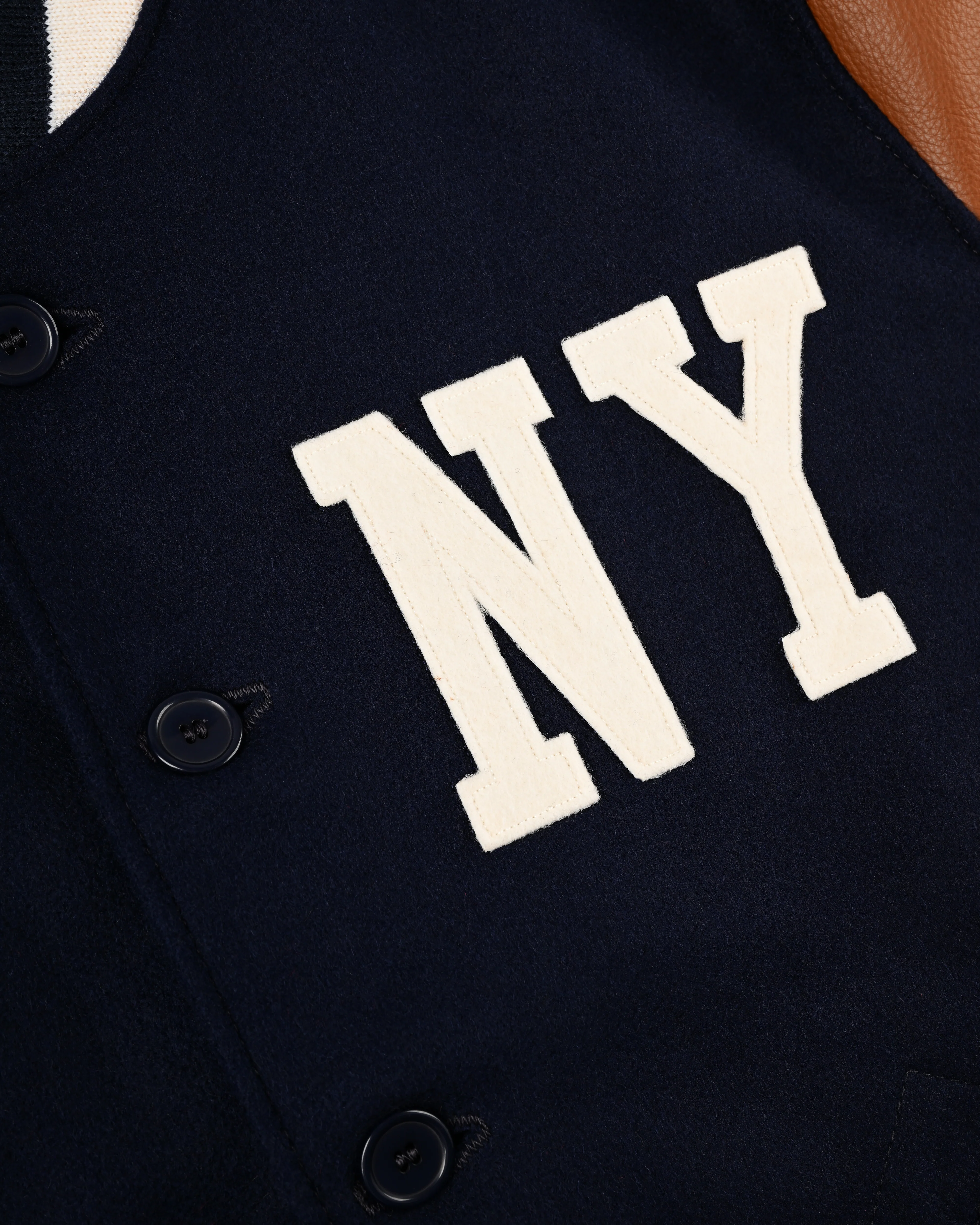 New York Black Yankees 1940 Authentic Wool & Leather Varsity Jacket - Image 4