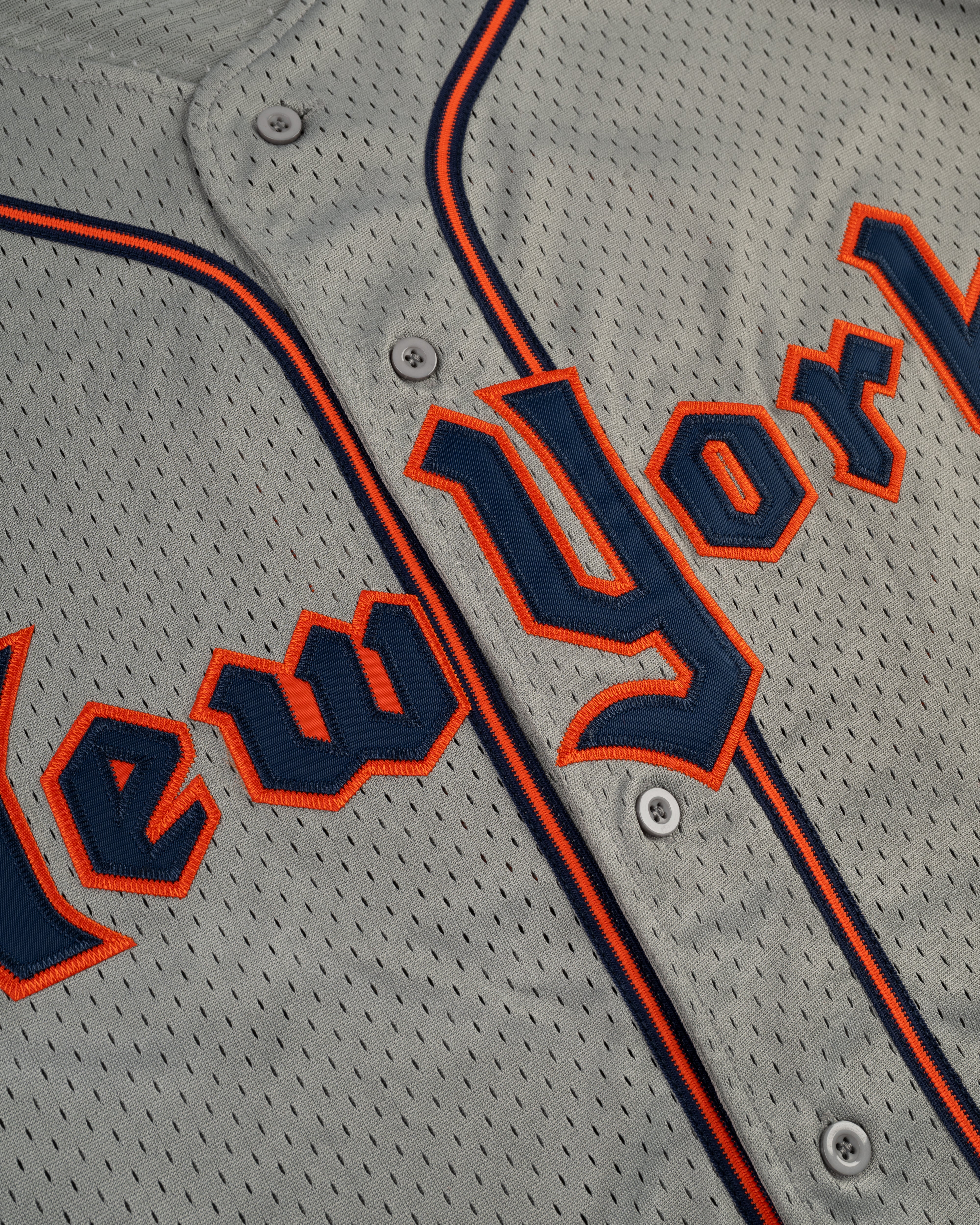 New York Knights Mesh Button-Up Baseball Jersey - Image 3