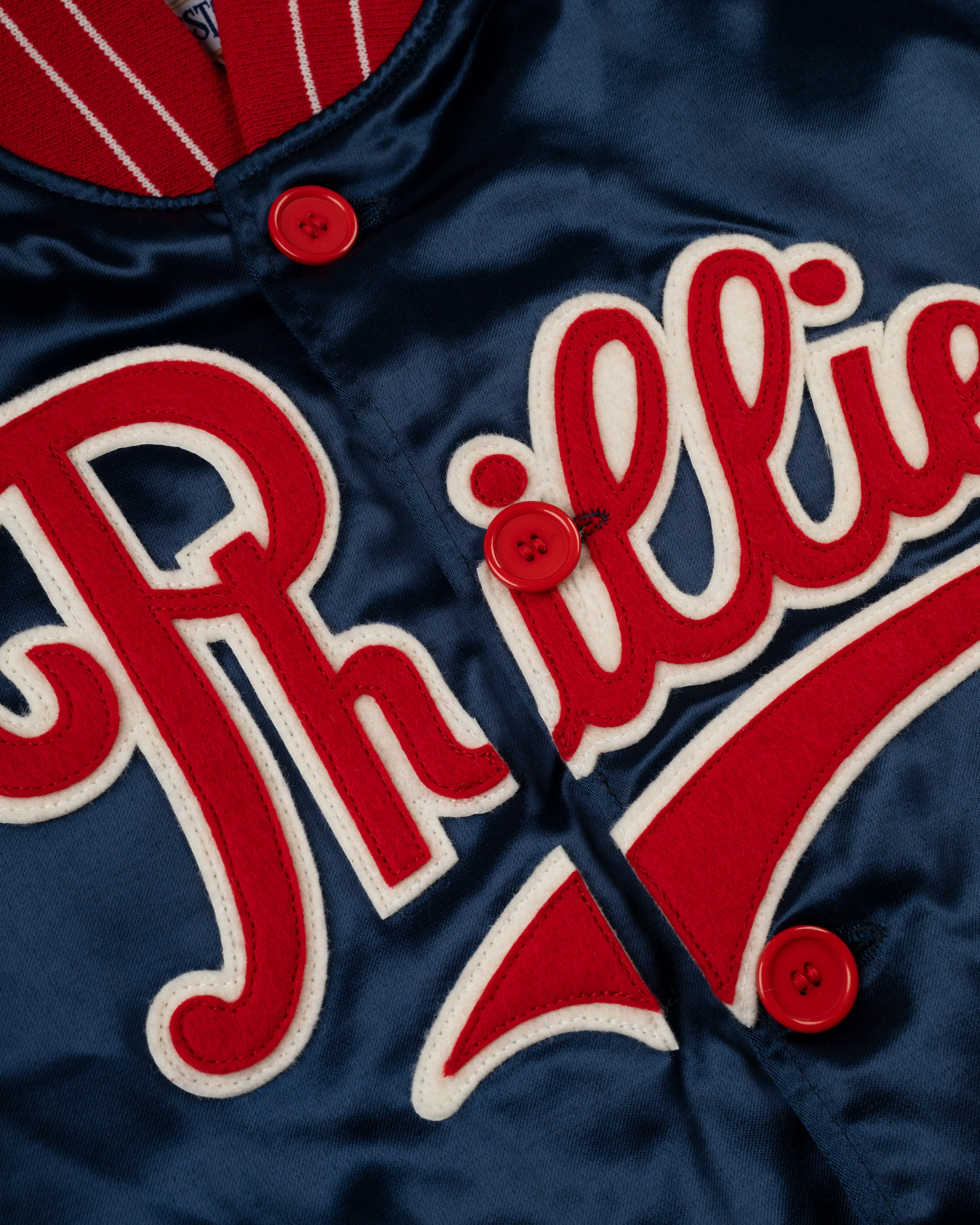 Philadelphia Phillies 1937 Authentic All Satin Varsity Jacket - Image 3