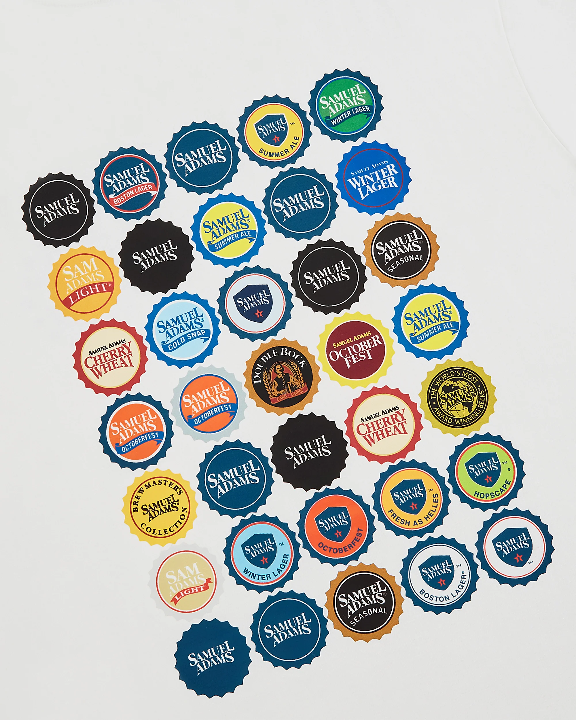 Sam Adams Bottle Cap Short Sleeve Graphic T-Shirt - Image 3