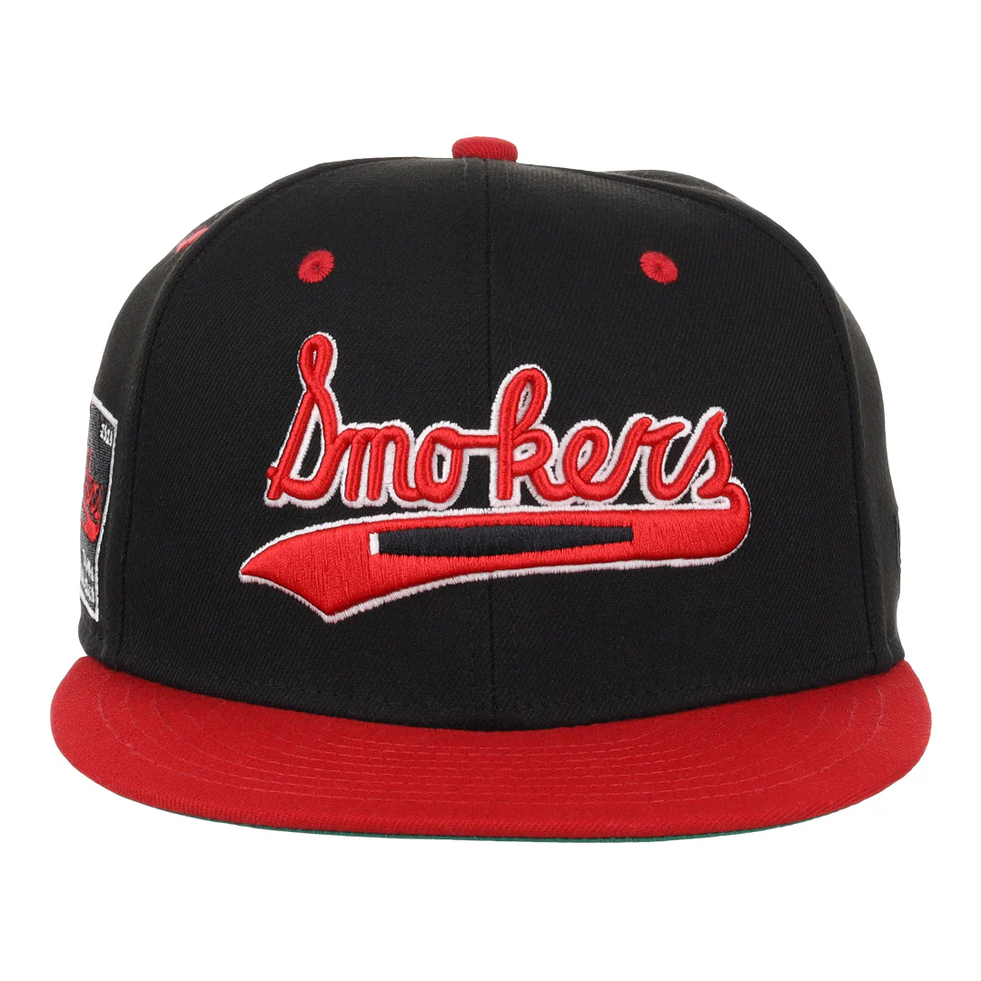 Tampa Smokers NLB Black and Red Fitted Ballcap - Image 2
