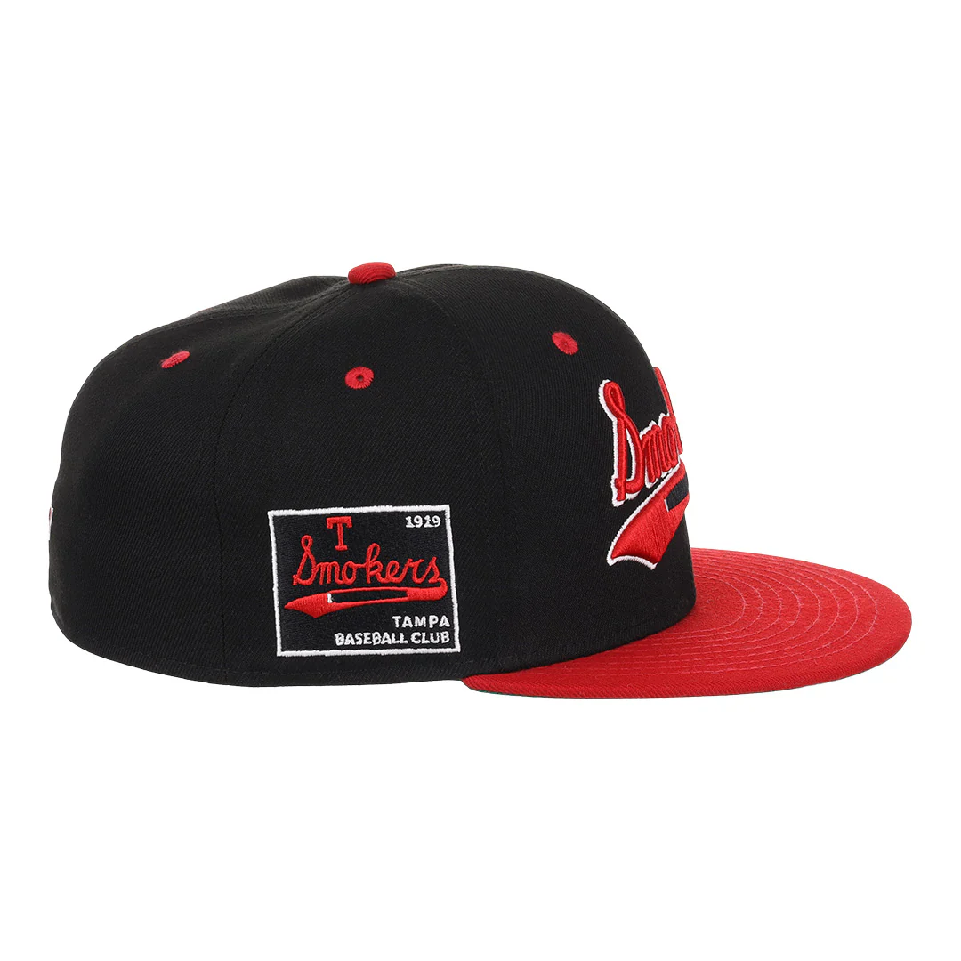 Tampa Smokers NLB Black and Red Fitted Ballcap - Image 3
