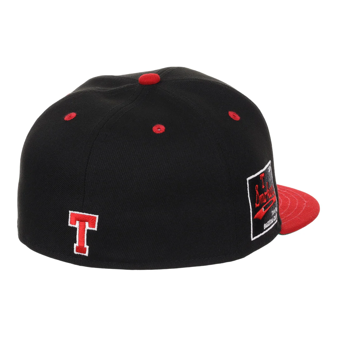 Tampa Smokers NLB Black and Red Fitted Ballcap - Image 4