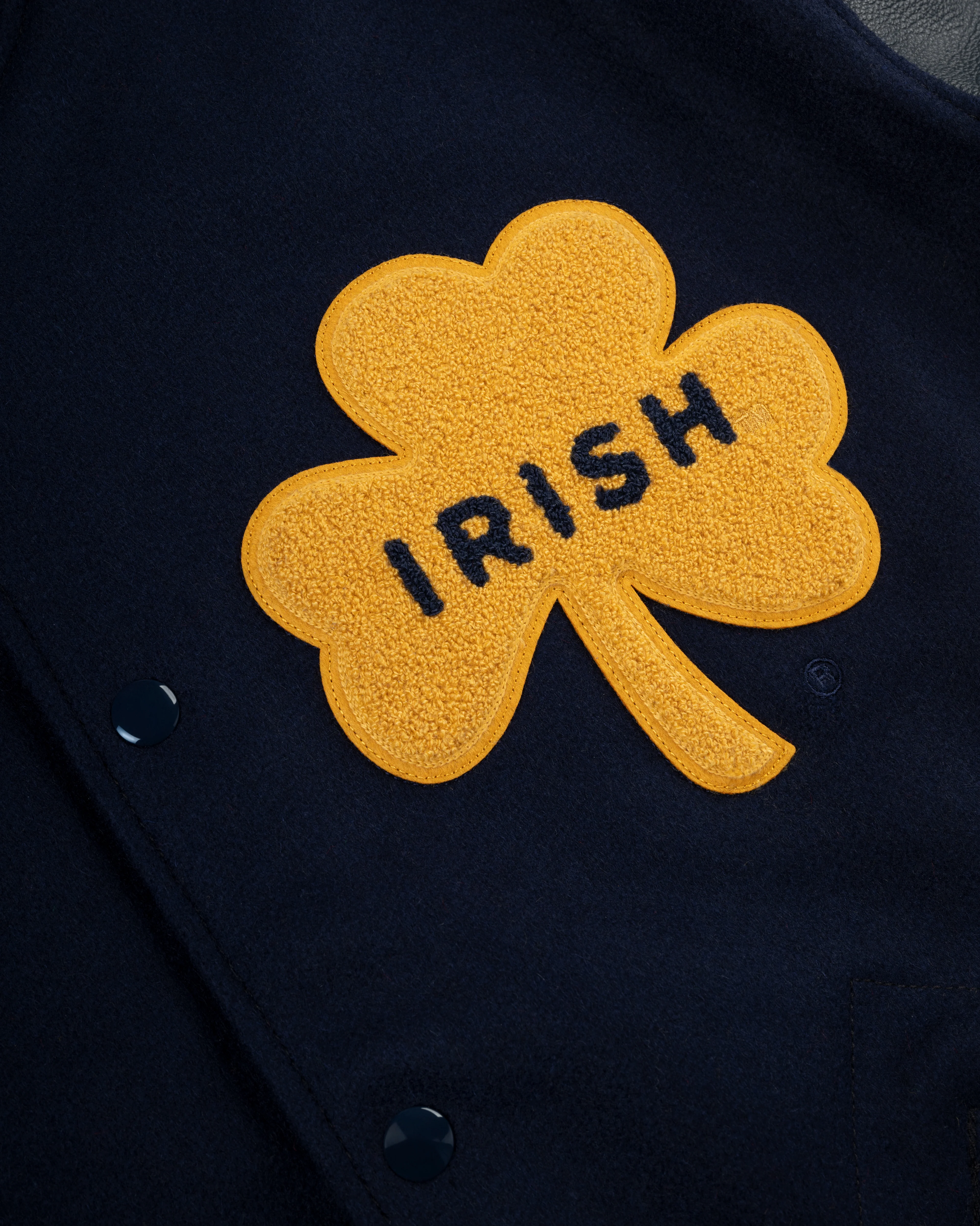 University of Notre Dame Authentic Wool & Leather Varsity Jacket - Image 4